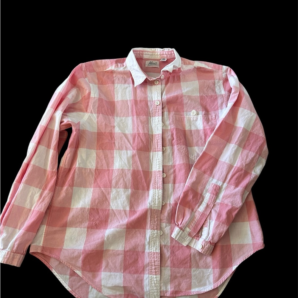 Vintage Alicia pink buffalo check blouse
